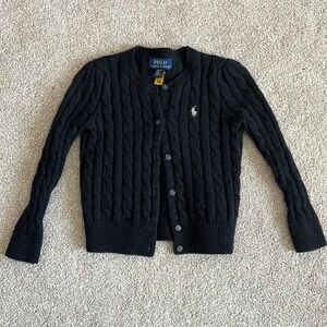 Kids black cardigan polo